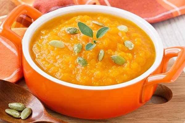 Purê de abóbora cremoso com óleo de coco
