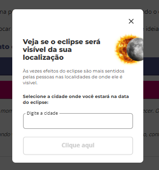 mapa do ceu - calculadora dee eclipse personare