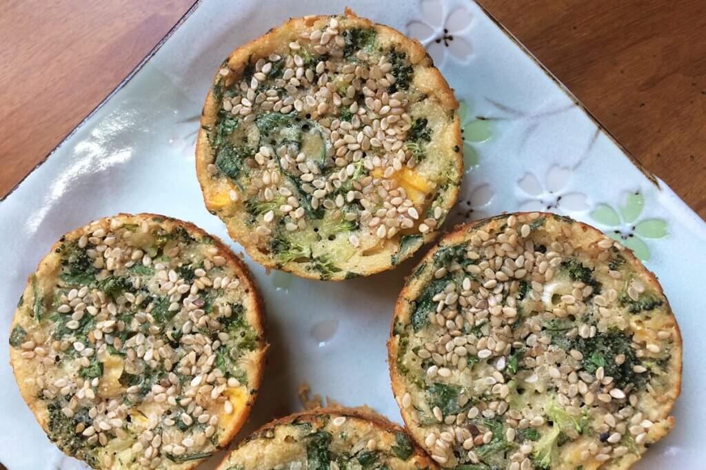 Mini quiche de brócolis sem glúten e lactose