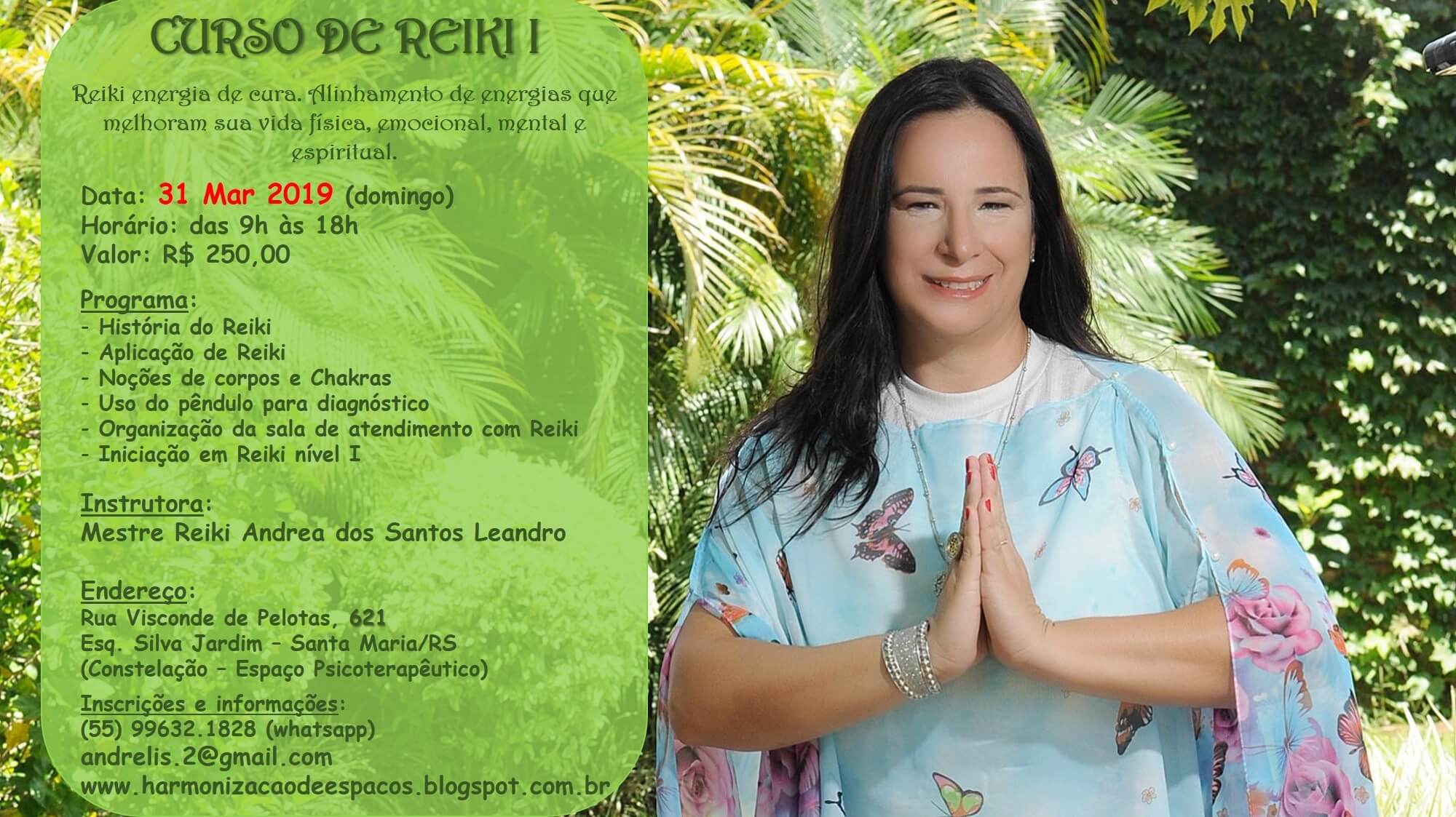 Curso de Reiki I, com Andrea Leandro
