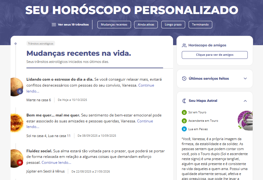 Seu horóscopo personalizado