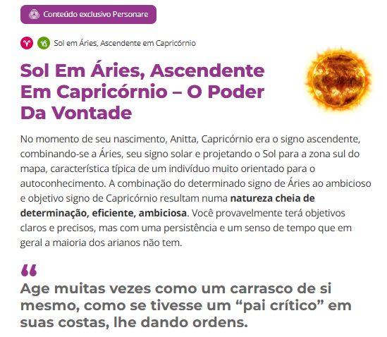 análise do mapa astral de anitta no personare